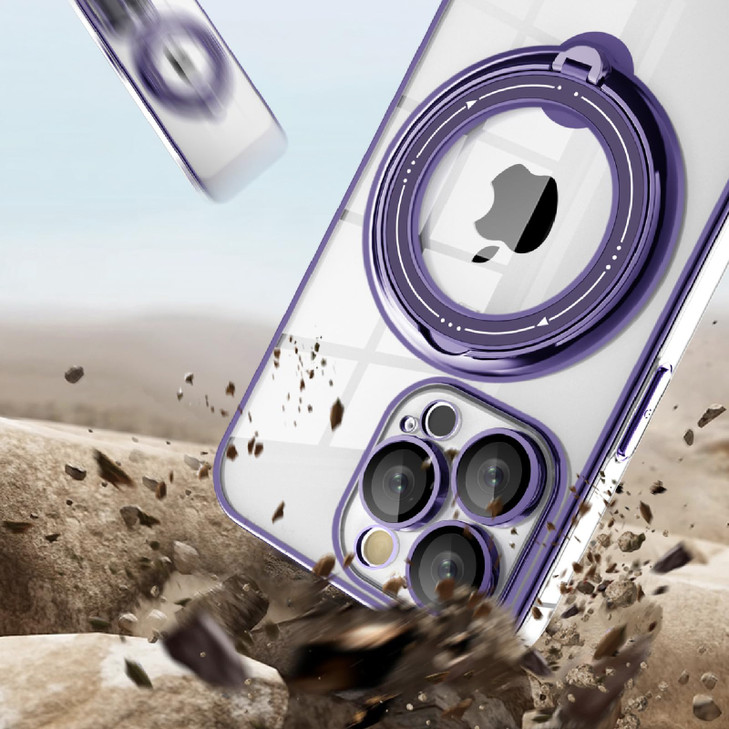 Guppy Invisible Stand Magnetic Case Compatible with iPhone 16 Pro, Compatible with MagSafe, Shockproof Matte Slim with Lens Film Phone Cover Ring Hol