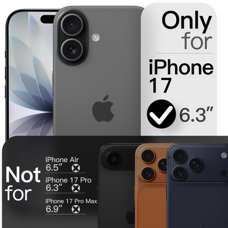 JETech Slim Case for iPhone 17 6.3-Inch, Ultra-Thin Lightweight Minimalist Phone Cover with Camera Lens Protection, Matte Anti-Fingerprint Finish (Bl