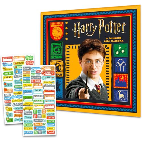 Harry Potter Calendar 2026 - Deluxe 2026 Wizarding World of Harry Potter Hogwarts Mini Calendar Bundle with Over 100 Reminder Stickers (Muggle Gifts,