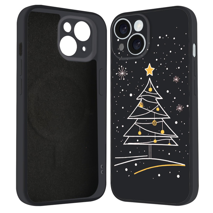 LuminousGuard for iPhone 16 Pro Max Case, Compatible with MagSafe, Cute Christmas Tree Magnetic Phone Case, Black Liquid Silicone Soft Slim Fit Prote