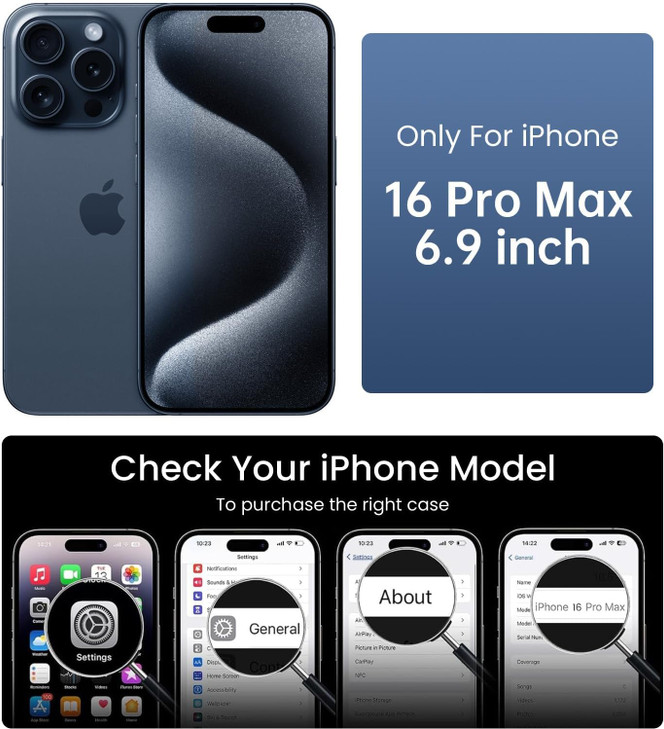 OHCOLDA Wallet Case Compatible with iPhone 16 Pro Max, Crossbody Case RFID Blocking Card Holder Magnetic Flip Folio Purse, Shockproof Leather Strap C