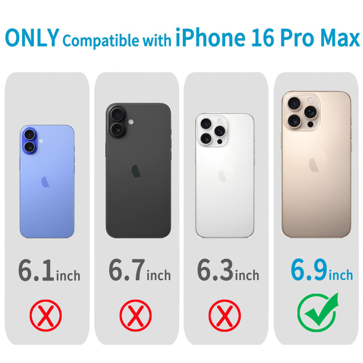 Hsefo Magnetic Case for iPhone 16 Pro Max Case 6.9-Inch, Compatible with MagSafe Wireless Charging, Transparent Anti-Scratch Back Shockproof Slim Thi