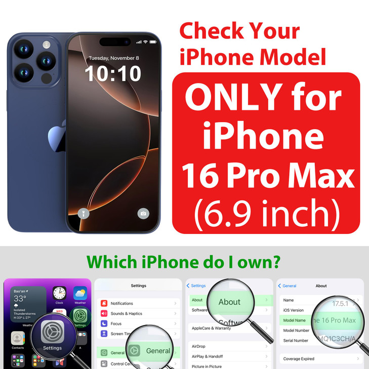 SPORTLINK Waterproof Case for iPhone 16 Pro Max, Shockproof Dustproof Built-in Screen Protector, Full Body Sealed Heavy Duty Protective Cover for iPh