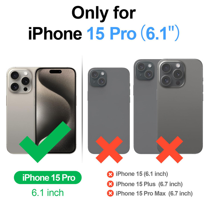 SkyEagle Compatible with Magsafe for iPhone 15 Pro Wallet Case with Card Holder Kickstand RFID Blocking Flip Cover Credit Card Slots PU Leather Men W