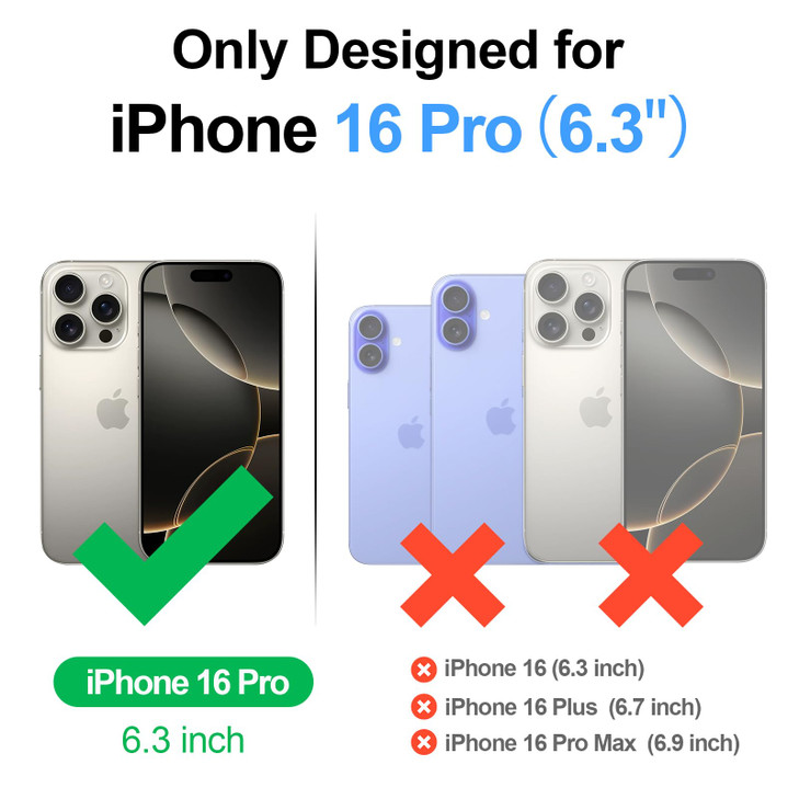 SkyEagle Compatible with Magsafe for iPhone 16 Pro Wallet Case with Card Holder Kickstand RFID Blocking Flip Cover Credit Card Slots PU Leather Men W