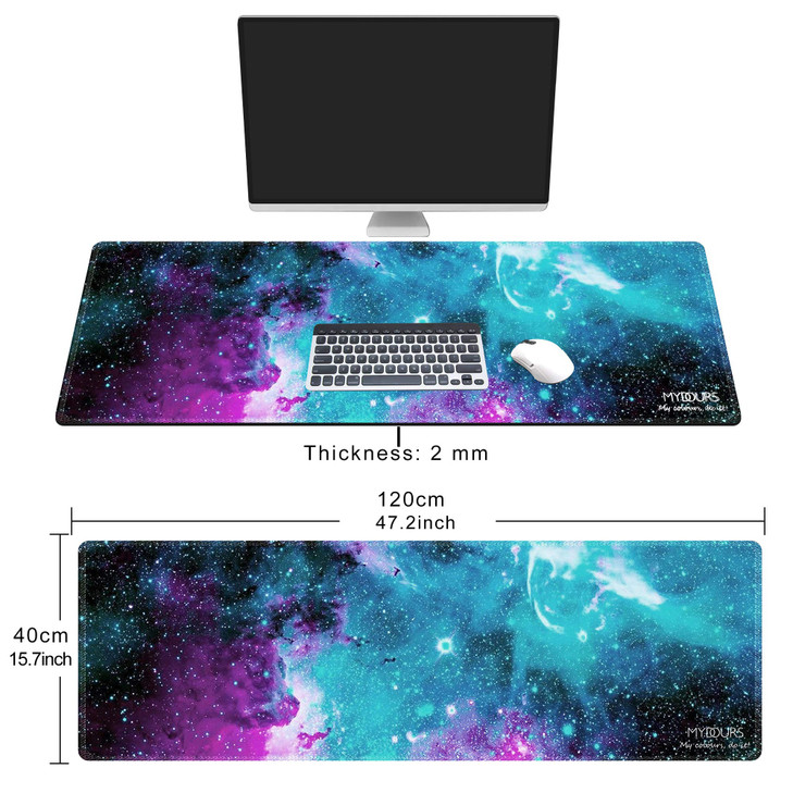 Mydours XXL Gaming Mouse Pad 48x16 Inches, Extra Large Mouse Pad with Fabric & Non-Slip Rubber, Desk Pad for PC Gaming & Office Workspace, Desk Pad f