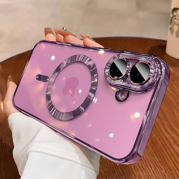 ZinLyuen Magnetic Case for iPhone 16 Case Clear Compatible with MagSafe Built-in Camera Lens Protector Soft Slim Shockproof Phone Case Cover for iPho