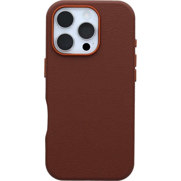 OtterBox iPhone 16 Pro Symmetry Series Cactus Leather for MagSafe - Rich Adobe Brown