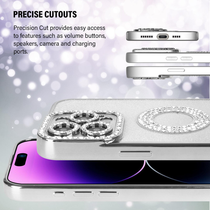 Losin for iPhone 16 Pro Max Bling Case Women Girls Luxury Gradient Glitter Diamond Case Sparkle Rhinestone Camera Lens Protection Soft Silicone Shock
