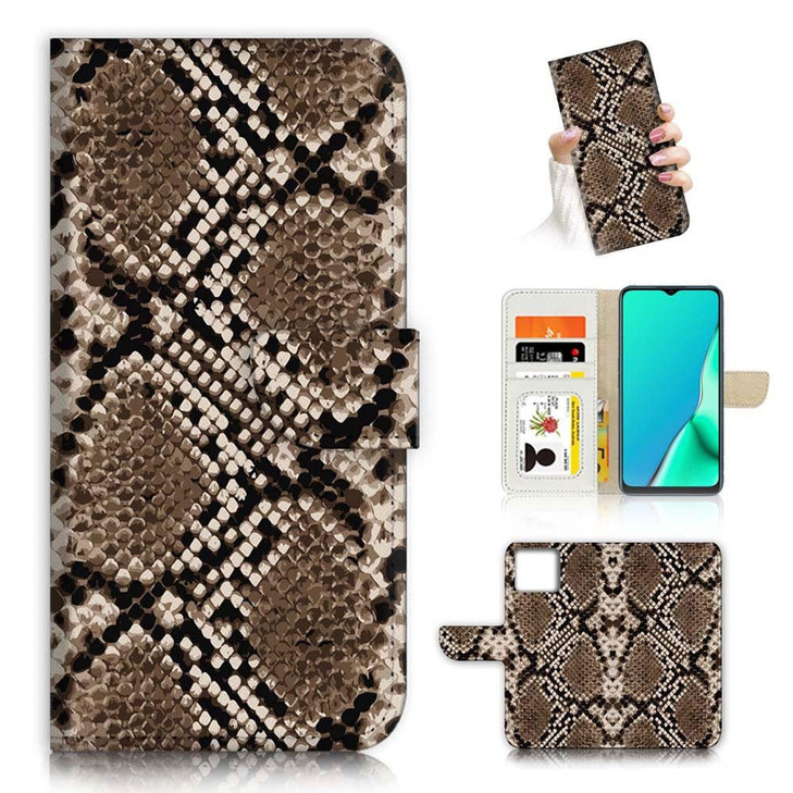 for iPhone 16 Pro, Designed Flip Wallet Phone Case Cover, A23009 Snake Pattern