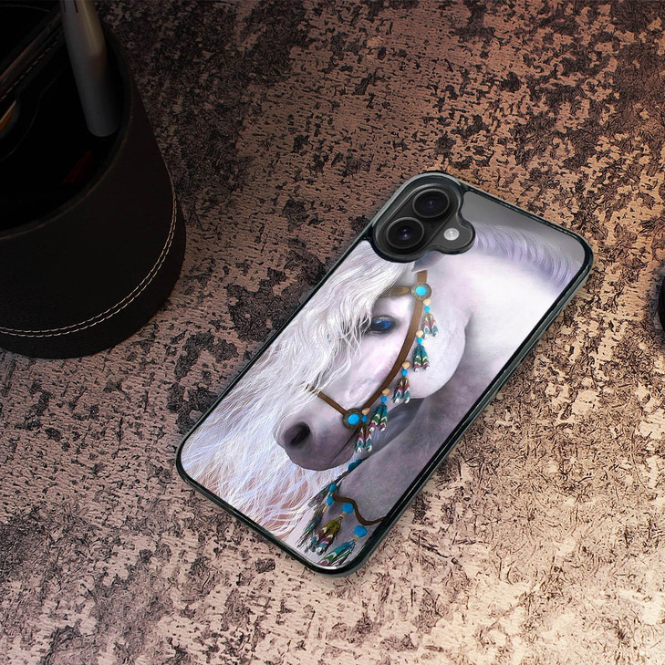 for iPhone 16 Plus, Durable Protective Soft Back Case Phone Cover, HOT12320 White Horse Princess 12320