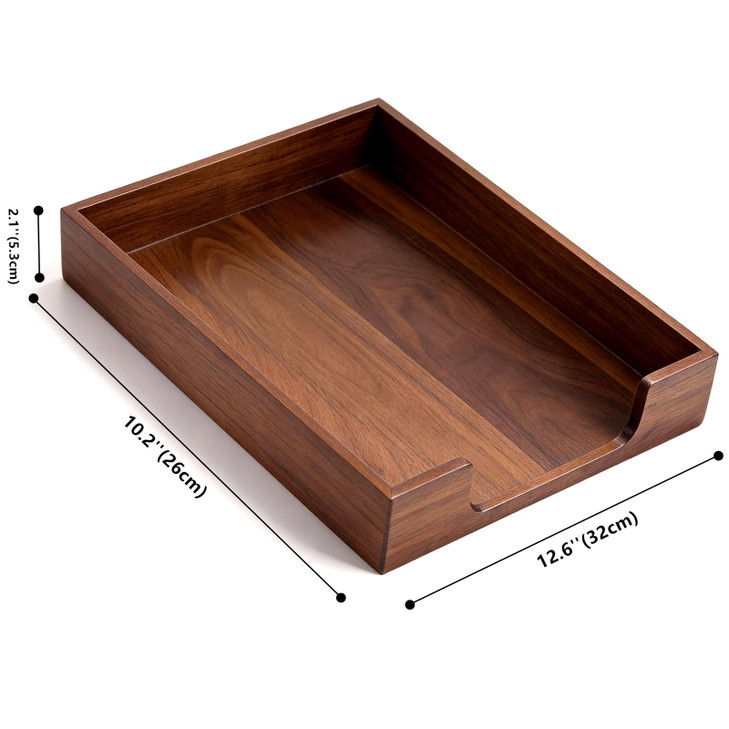 Bamber Wood Letter Tray Wooden Desk Organizer Paper Document File Tray for Office Supplies Collection Folders Notebooks, Black Walnut
