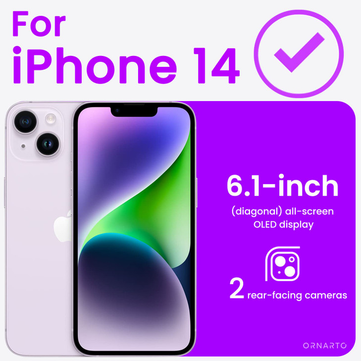 ORNARTO Compatible with iPhone 14 Case 6.1, Slim Liquid Silicone 3 Layers Full Phone Covered Soft Gel Rubber Case Protective Phone Cover 6.1 Inch-Lil