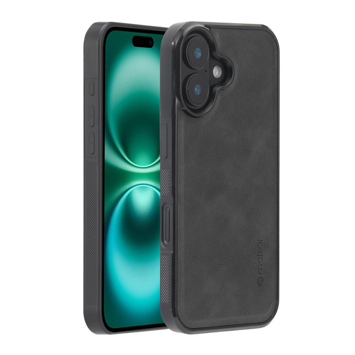 molzar GripBig Series for iPhone 16 Case, Built-in Metal Plate for Magnetic Mount, Works with Qi-Certified Chargers, Compatible with iPhone 16, Black