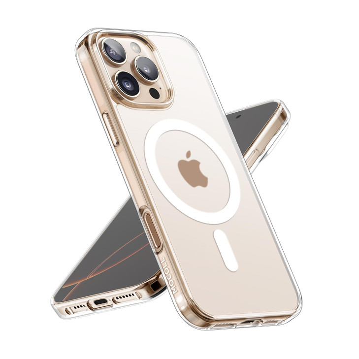 MOCOLL for iPhone 16 Pro Max Case Clear,Compatible with MagSafe,Slim Transparent Magnetic Cover,Military Grade Drop Protection,Anti-Yellowing,Matte