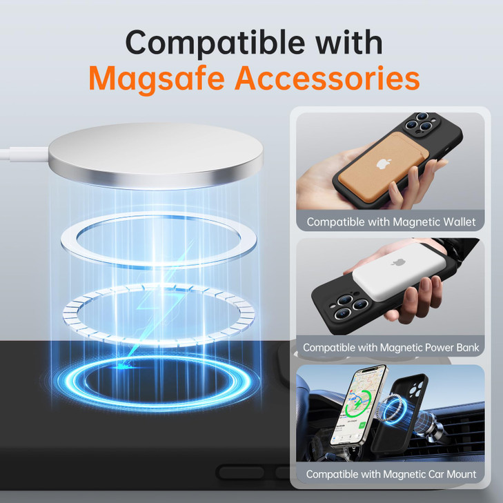 Kiresen for iPhone 16 Pro Max Case with 2 Screen Protectors - Compatible with Magsafe - Upgraded Camera Protection - Liquid Silicone Protective Phone