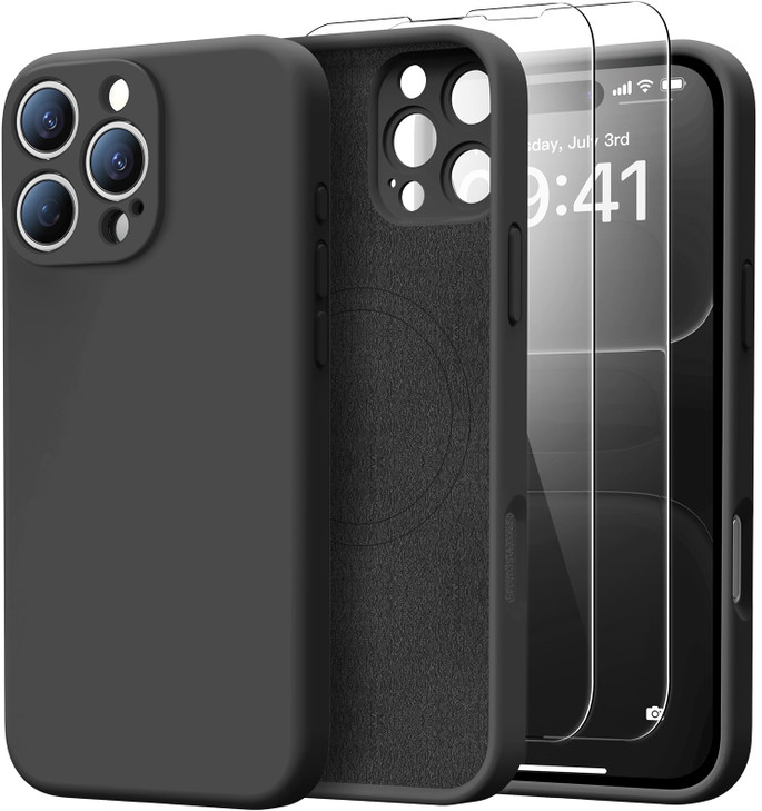 Kiresen for iPhone 16 Pro Max Case with 2 Screen Protectors - Compatible with Magsafe - Upgraded Camera Protection - Liquid Silicone Protective Phone