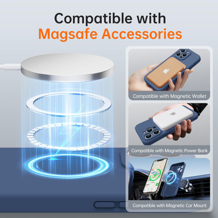 Kiresen for iPhone 16 Pro Max Case with 2 Screen Protectors - Compatible with Magsafe - Upgraded Camera Protection - Liquid Silicone Protective Phone