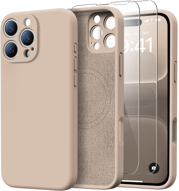 Kiresen for iPhone 16 Pro Max Case with 2 Screen Protectors - Compatible with Magsafe - Upgraded Camera Protection - Liquid Silicone Protective Phone