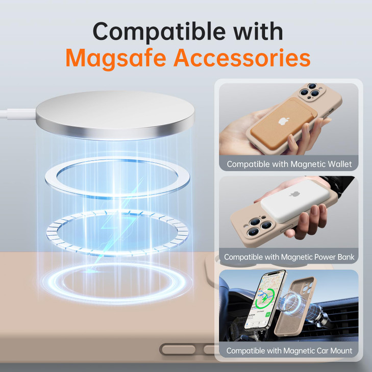 Kiresen for iPhone 16 Pro Max Case with 2 Screen Protectors - Compatible with Magsafe - Upgraded Camera Protection - Liquid Silicone Protective Phone