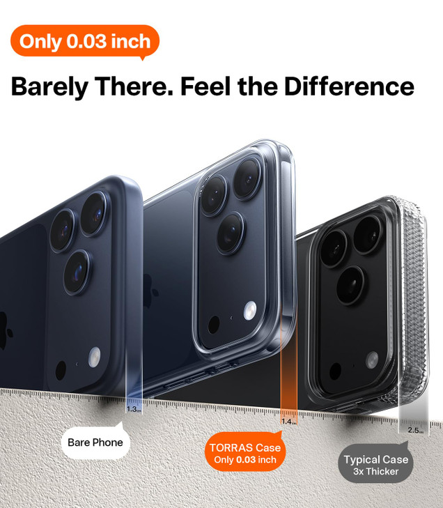 TORRAS Slim Fit for iPhone 17 Pro Max Case, Ultra Thin 17 Pro Max Case, Lightweight Matte Anti-Scratch Hard PC Cover Phone Case for iPhone 17 Pro Max