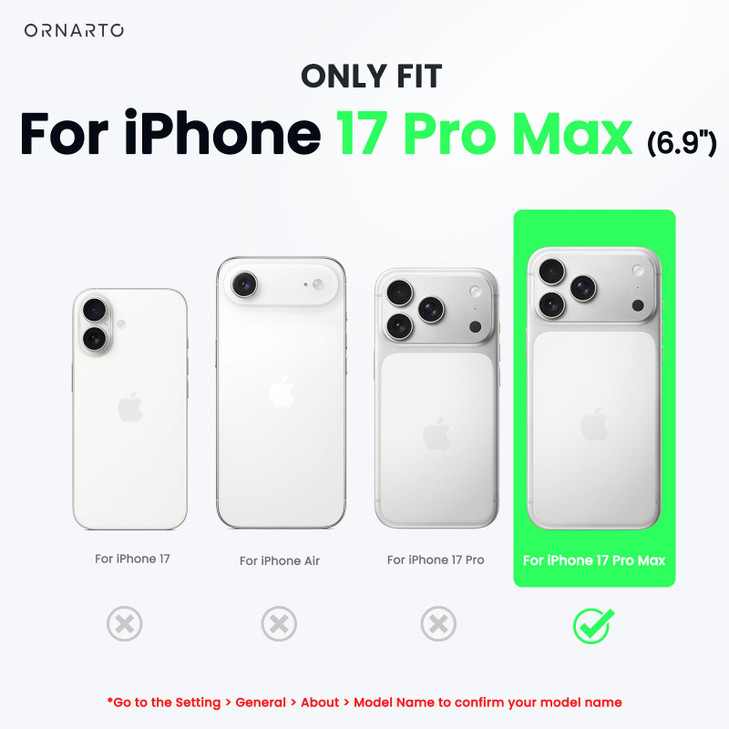 ORNARTO Vortuxe for iPhone 17 Pro Max Case 6.9" | 2X MIL-STD Protection | Camera Button Control | Compatible with MagSafe | Sleek Aesthetic Liquid Si