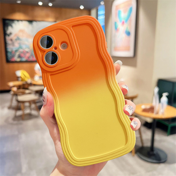 UEEBAI Wave Frame Silicon Case for iPhone 16 Pro Max Phone Case, Cute Wave Frame Slim Fit Shockproof Phone Bumper Cover Soft Pretty Curly Girly Cover