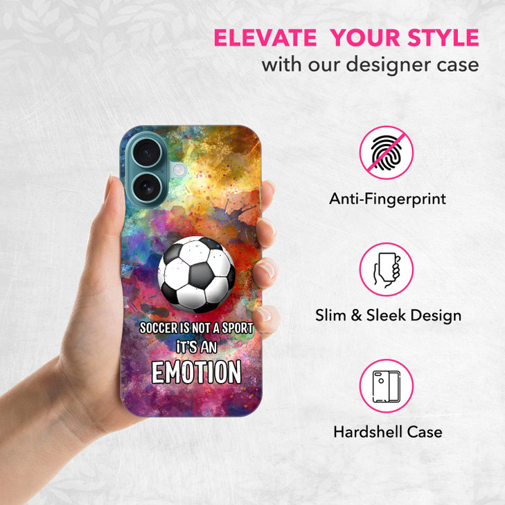SuzaCase Back Case for iPhone 16 Plus, iPhone 16 Plus Case with Stylish Soccerball Watercolor Splashed Design Printed Cute, Sleek Durable Hardshell P