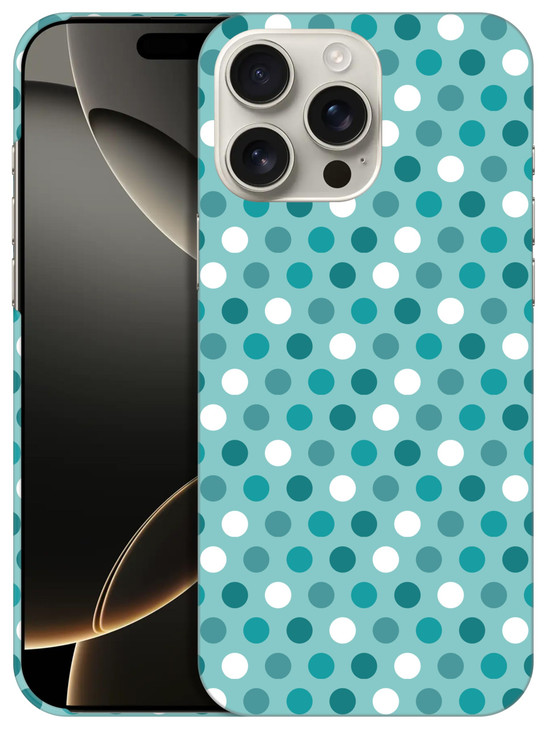 SuzaCase Back Case for iPhone 16 Pro, iPhone 16 Pro Case with Stylish Polka Dots Teal Design Printed Cute, Sleek Durable Hardshell Protective Designe