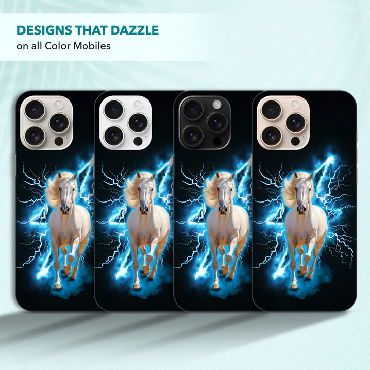 SuzaCase Back Case for iPhone 16 Pro Max, iPhone 16 Pro Max Case with Stylish Horse Lightning Design Printed Cute, Sleek Durable Hardshell Protective