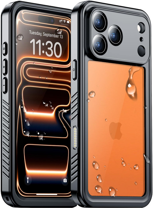 Temdan Compatible with iPhone 17 Pro Max Case,Waterproof Built-in Screen & Camera Protector IP68 Underwater Full Body 17FT Military Dropproof Shockpr