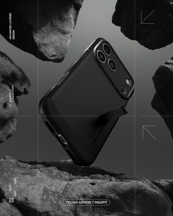 Spigen for iPhone 17 Pro Max Case, Tough Armor T MagFit [Camera Control Button] [Compatible with Magsafe] - Black