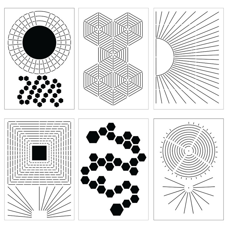 Habit Tracker Stencils - x6 Habit Stencils, Circle Trackers, Monthly Tracking, Gratitude - Get Healthy, Achieve Goals with Journaling Supplies to Mak