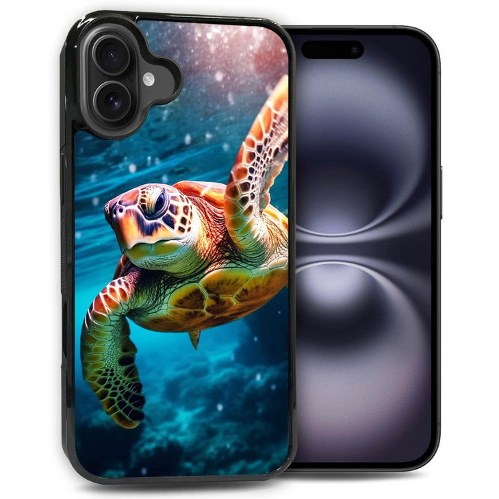 for iPhone 16 Plus, Durable Protective Soft Back Case Phone Cover, HOT24121 Sea Turtle