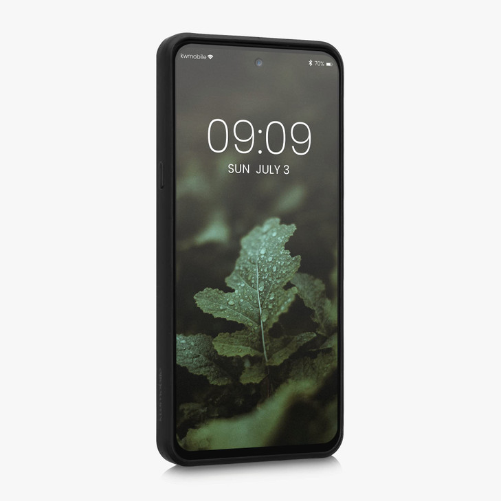 kwmobile Real Wood Case Compatible with Motorola One 5G Ace Case - Hard Wooden Cover w/TPU Bumper - Dark Brown