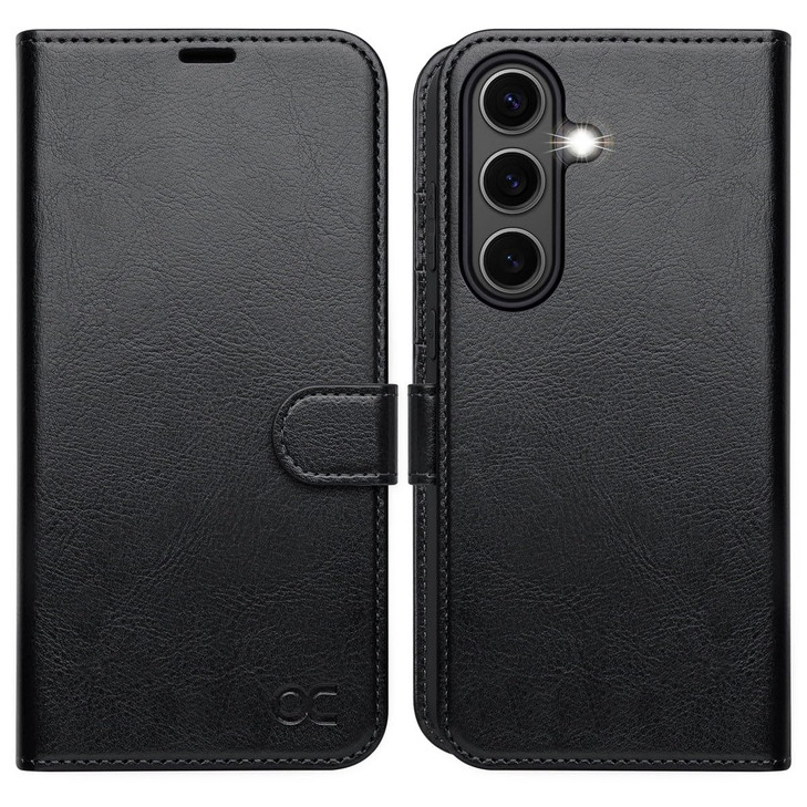 OCASE Compatible with Galaxy S25 Wallet Case, PU Leather Flip Folio Case with Card Holders RFID Blocking Kickstand [Shockproof TPU Inner Shell] Prote