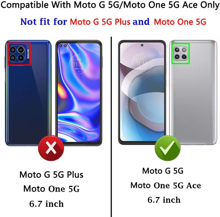 SKTGSLAMY for Moto G 5G Case,with HD Screen Protector,[Shockproof] Tough Rugged Dual Layer Protective Case Hybrid Kickstand Cover for Motorola G 5G (