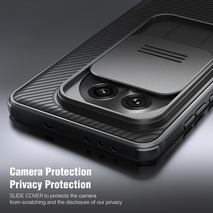 Nillkin Designed for OnePlus 13 Case with Slide Camera Cover, [Anti-Scratch] Hard PC & TPU Slim Shockproof Protective Phone Case for OnePlus 13 6.8''