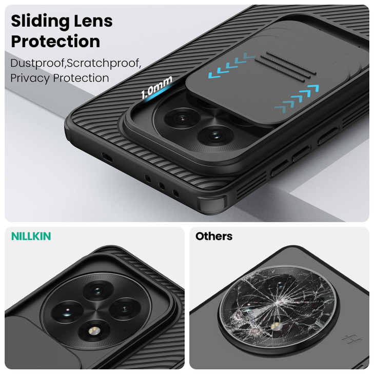 Nillkin for OnePlus 13 Case, CamShield Pro Case with Slide Camera Cover, Camera Protection, Slim Fit Shockproof Cover for One Plus 13 Case Thin - Bla