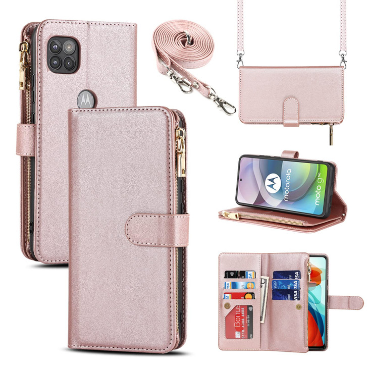 Jaorty for Motorola Moto One 5G Ace 2021 Wallet Case for Women Men with Card Holder,Moto G 5G 2020 Crossbody Phone Cases with Strap Shoulder Lanyard,