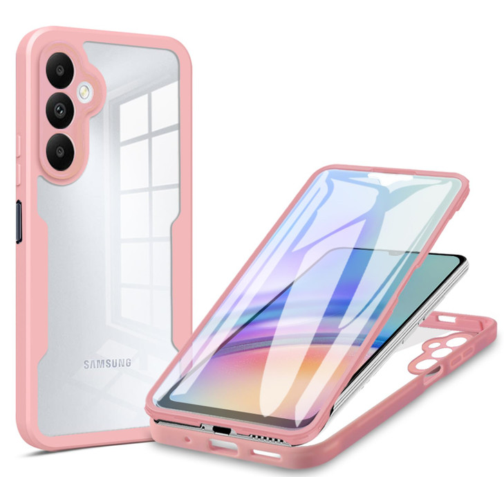 MRRSIWEI for Samsung Galaxy S24 FE (Not S24) Case, [Built-in Screen Protector] [Military Grade Shockproof] 360° Full Body Clear Rugged Protective Cas