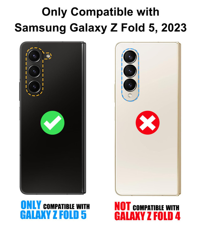 SIXBOX for Samsung Galaxy Z Fold 5 Case with Screen Protector & Hinge Protection, Slim Fit Shockproof Lightweight Durable Hard PC Cover Phone Case fo