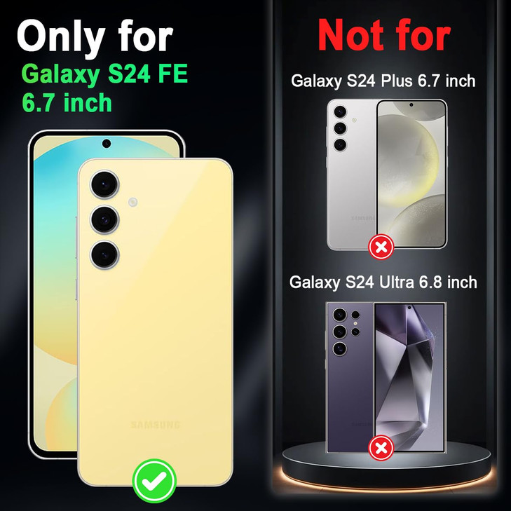 Miqala Compatible with Galaxy S24 FE 5G Case,Glow in The Dark Three Layer Heavy Duty Shockproof Protection Hard Plastic Bumper+Soft Silicone Protecti