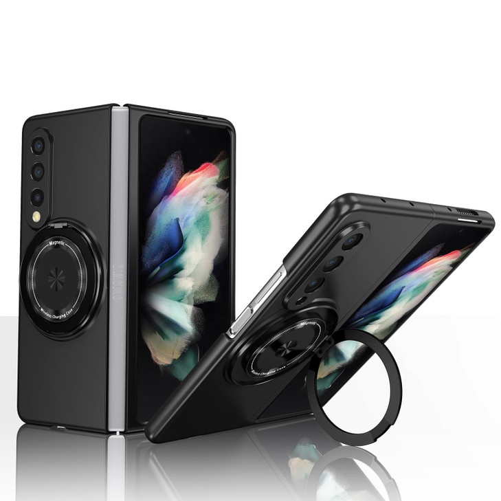 Magnetic Ring Stand for Samsung Galaxy Z Fold 3 Case [Compatible with Mag-Safe] Military Grade Shockproof Z Fold 3 Phone Case Kickstand Protective Co