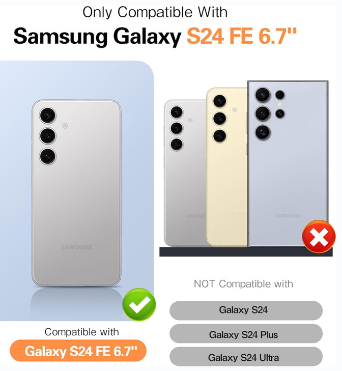 stmedazm for Samsung Galaxy S24 FE Case, Military Grade Heavy Duty [3-Layer] Dustproof Shockproof Full-Body Protective Case for Samsung Galaxy S24 FE