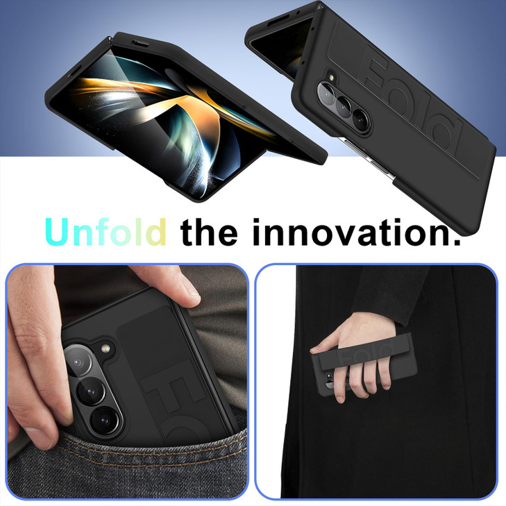 Migexxkj for Samsung Galaxy Z Fold 6 Case with Strap Black?Shockproof Hard PC Cover Matte Touch Slim Thin Phone Case for Samsung Galaxy Z Fold 6 5G 2