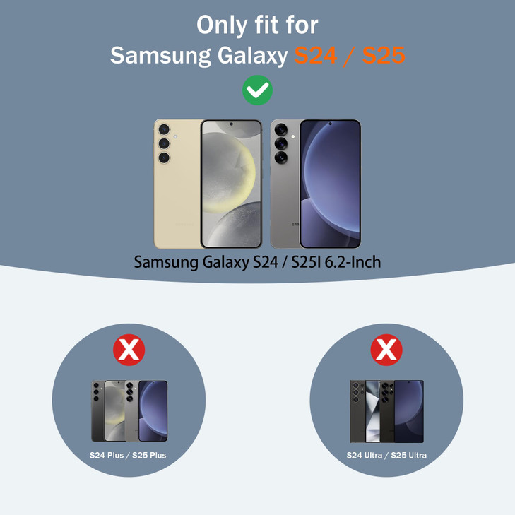 for Samsung Galaxy S25 Case: Fit for Galaxy S24,Compatible with MagSafe function,Metal Kickstand+[HD Screen Protector×2],Military Grade Drop Proof Pr
