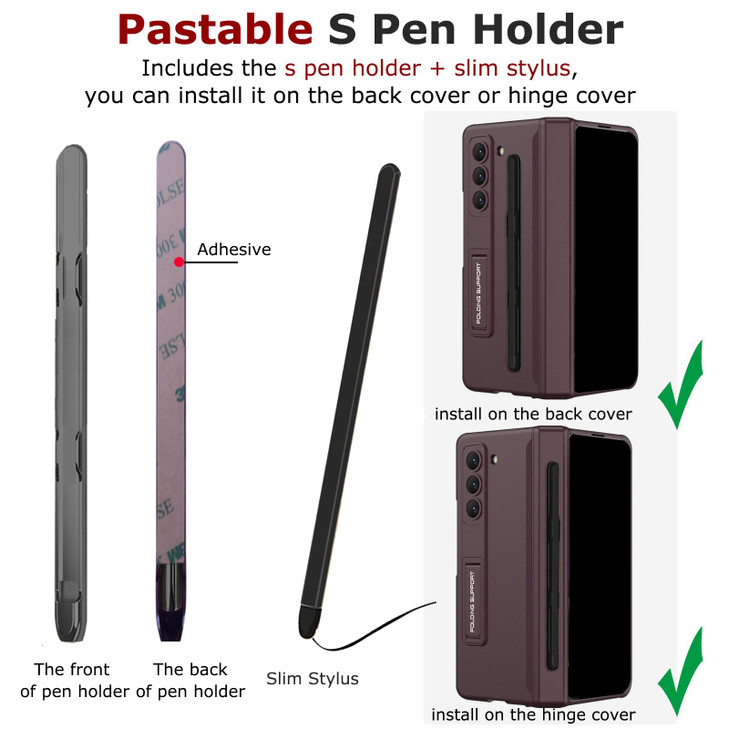 YQODSZ for Samsung Galaxy Z Fold 4 Case with Privacy Screen Protector, Fold4 Anti-Spy Phone Case with S Pen Holder & Stylus Kickstand Hinge Protectio