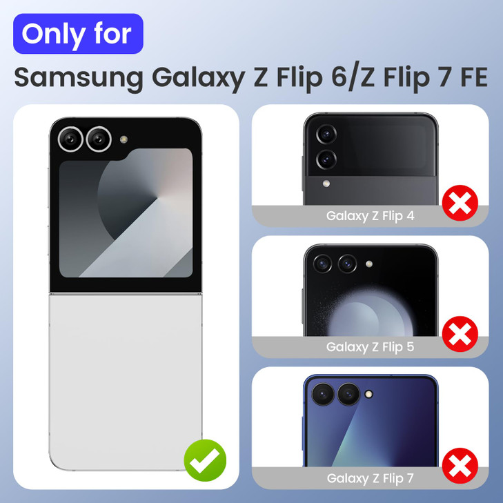 VEGO for Samsung Galaxy Z Flip 6 Case with Screen Protector, TPU Crystal Anti-Yellow & Ultra Slim & Wear-Resistant, Spray Paint Bumper Phone Cover fo