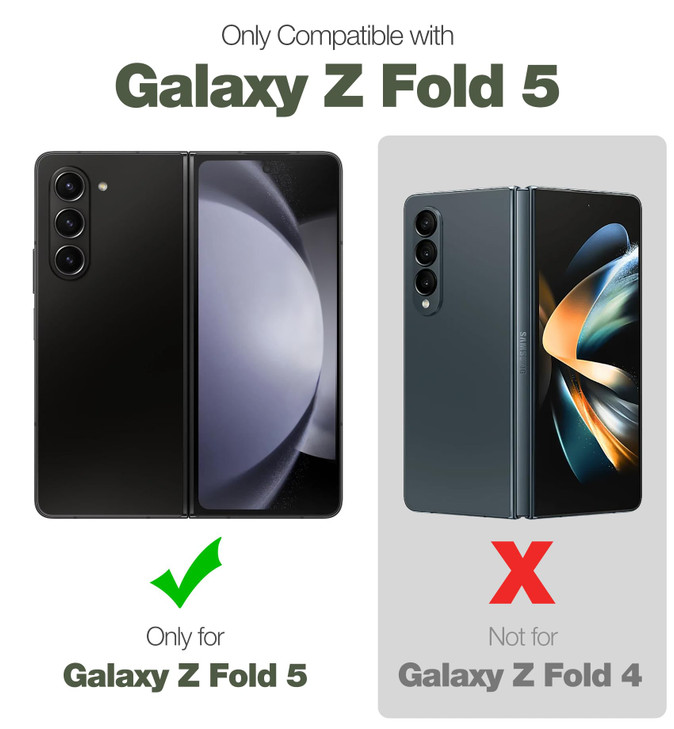 Dexnor BumperShock Case for Samsung Galaxy Z Fold 5 [Hinge Coverage],Full-body Shockproof Rugged Bumper Case Heavy Duty Protective Cover with Built-i